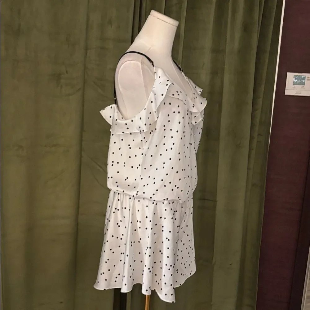 Kate Spade White and Black Polka Dot romper, XL